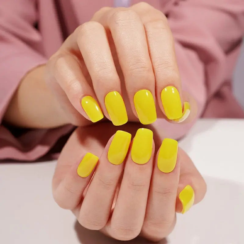 Customizable Yellow Gel Stickers Spring For Brands — Semi-Cured Gel Nail Wraps
