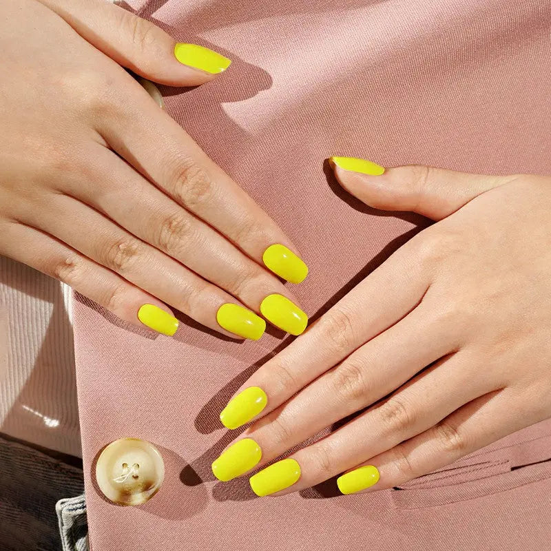 Customizable Yellow Gel Stickers Spring For Brands — Semi-Cured Gel Nail Wraps