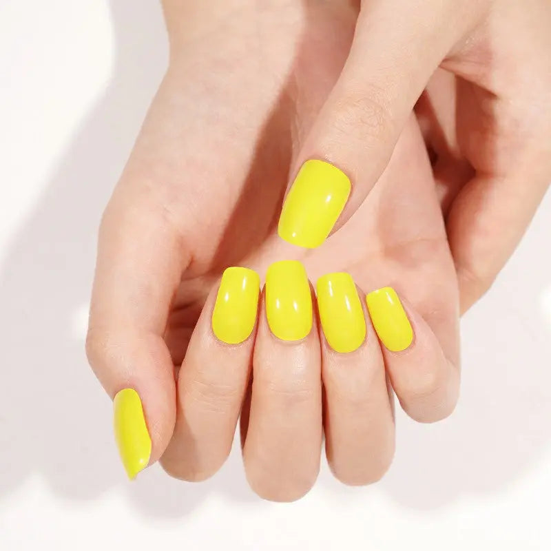 Customizable Yellow Gel Stickers Spring For Brands — Semi-Cured Gel Nail Wraps