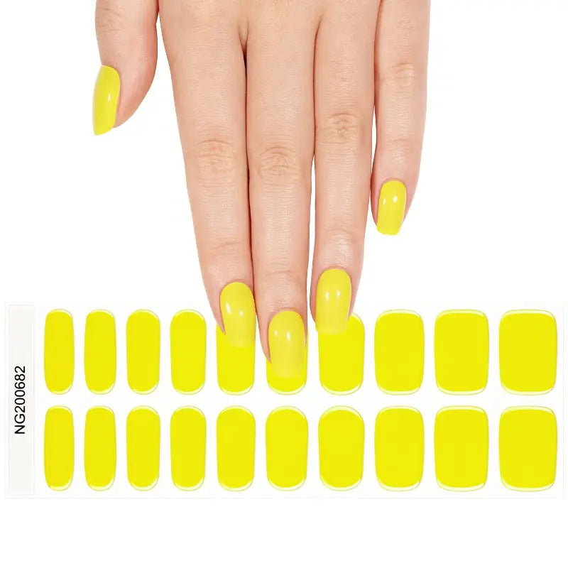 Customizable Yellow Gel Stickers Spring For Brands — Semi-Cured Gel Nail Wraps