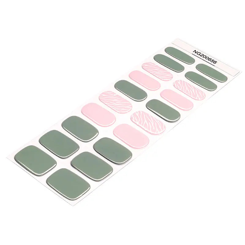 Customizable Zebra Gel Stickers For Brands — Semi-Cured Gel Nail Wraps