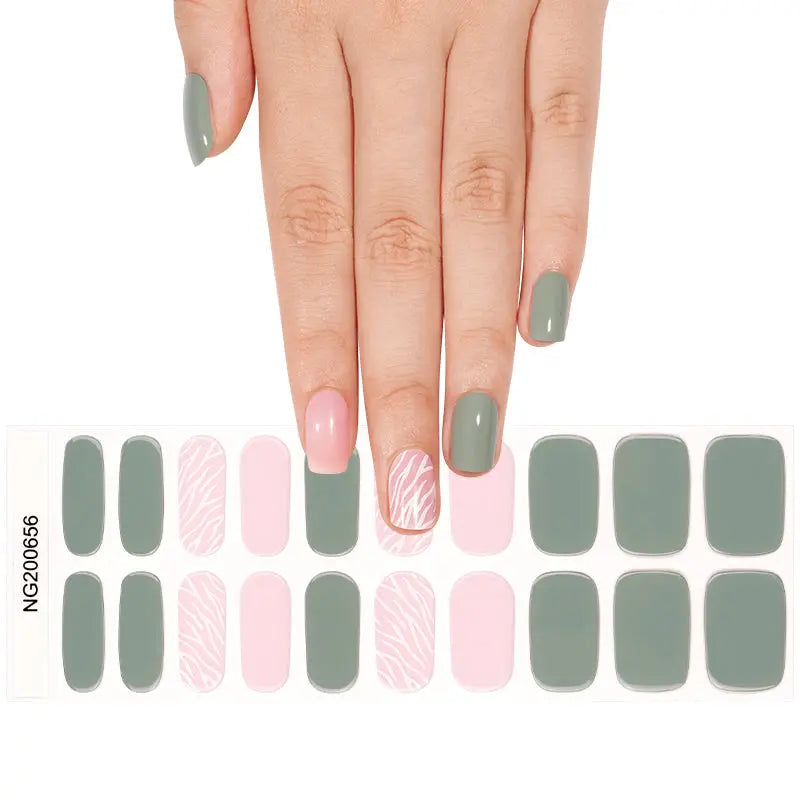 Customizable Zebra Gel Stickers For Brands — Semi-Cured Gel Nail Wraps