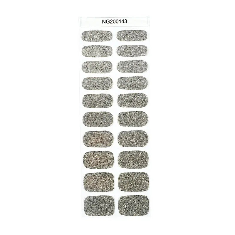 Silver Glitter — Semi-Cured Gel Nail Wraps