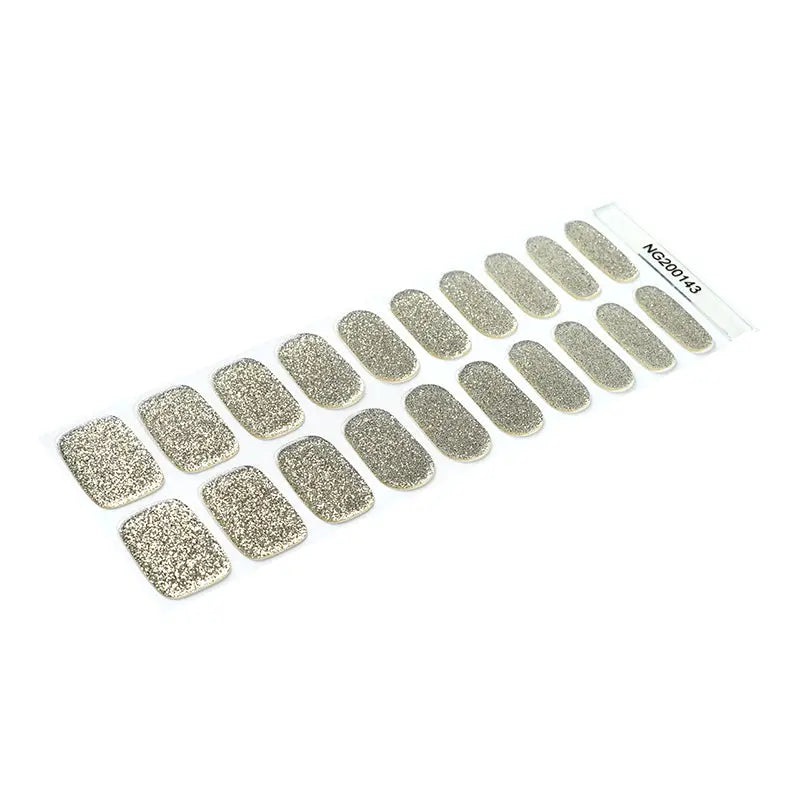 Silver Glitter — Semi-Cured Gel Nail Wraps
