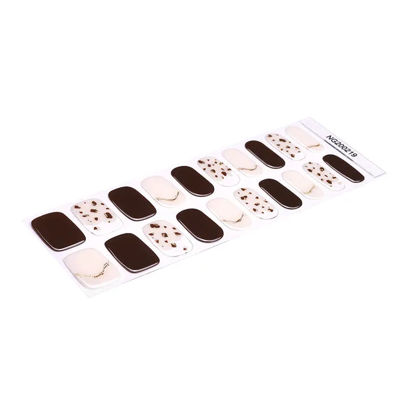 Designer Stickers Brown Spot Art — Semi-Cured Gel Nail Wraps