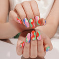 Colorful Wave Patterns And Daisy Gel — Semi-Cured Gel Nail Wraps