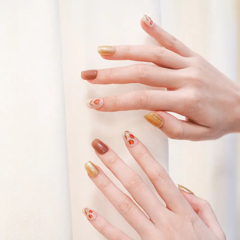 Diverse Collection Of In Various Designs Tulip — Semi-Cured Gel Nail Wraps