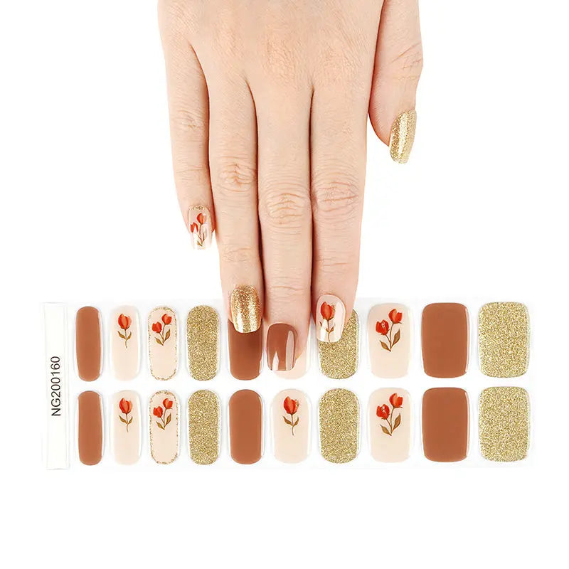 Diverse Collection Of In Various Designs Tulip — Semi-Cured Gel Nail Wraps