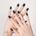 Diy Stickers With Gel Polish Matte Black Manicure — Semi-Cured Gel Nail Wraps