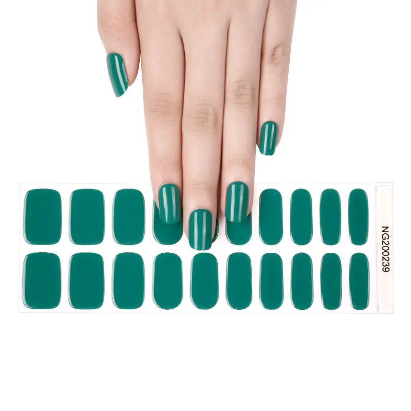 Diy With Gel Polish Green Nailsbulk Gel Sticker — Semi-Cured Gel Nail Wraps