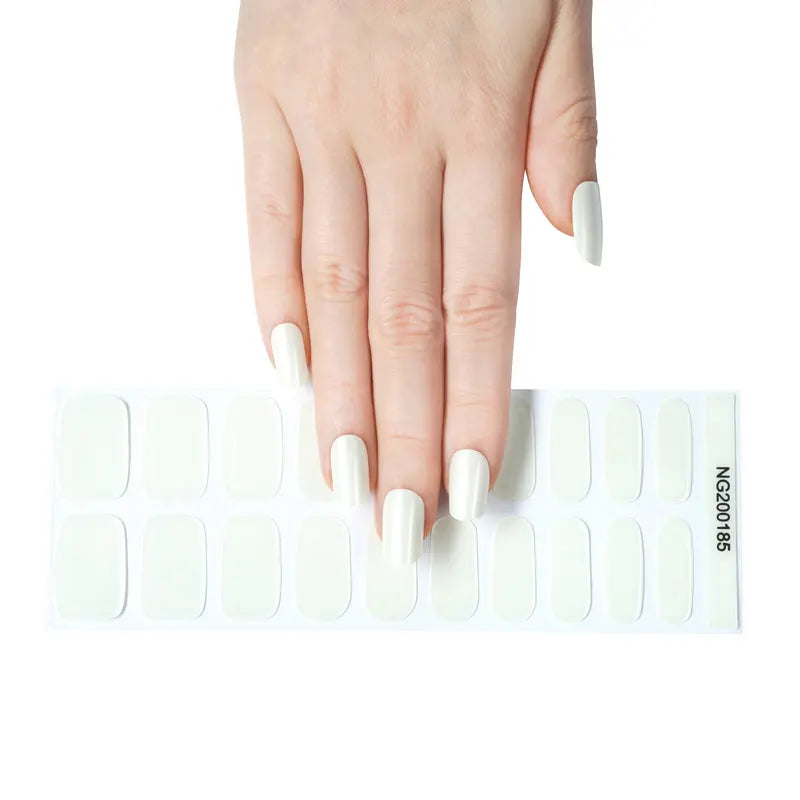 Essential Gel For Flawless White Pearl — Semi-Cured Gel Nail Wraps