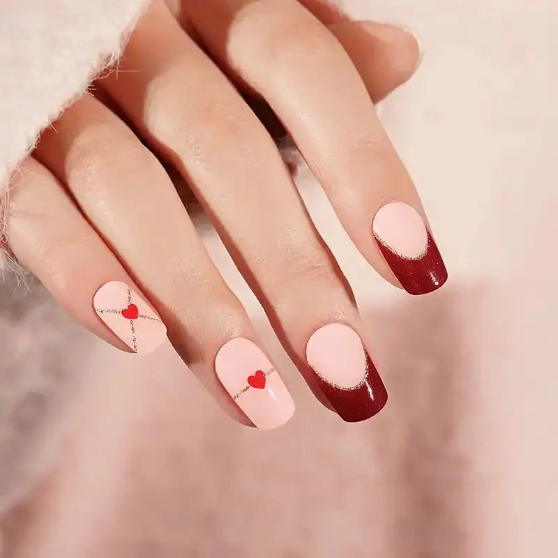 French Heart — Semi-Cured Gel Nail Wraps