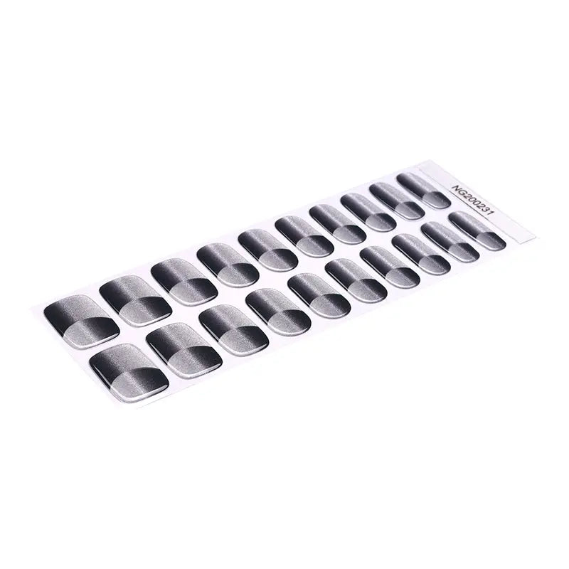 Gel Stickers Double Gradient Cat Eye Manicure — Semi-Cured Gel Nail Wraps