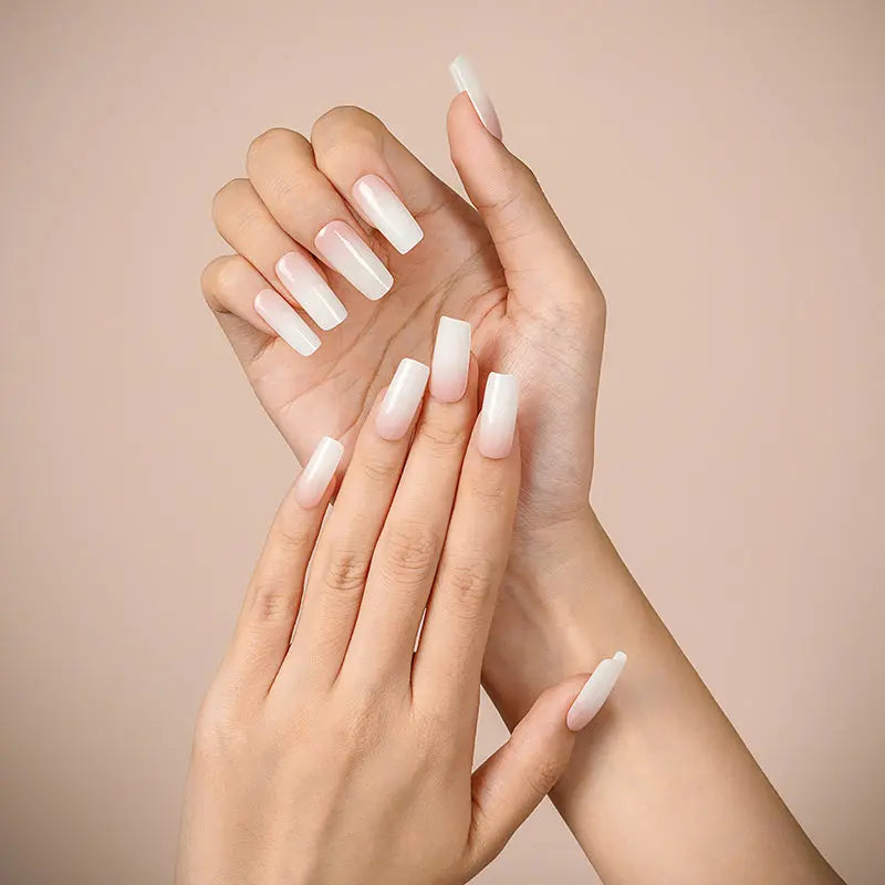 Gel With Semi-Cured Pink Ombre Art — Semi-Cured Gel Nail Wraps