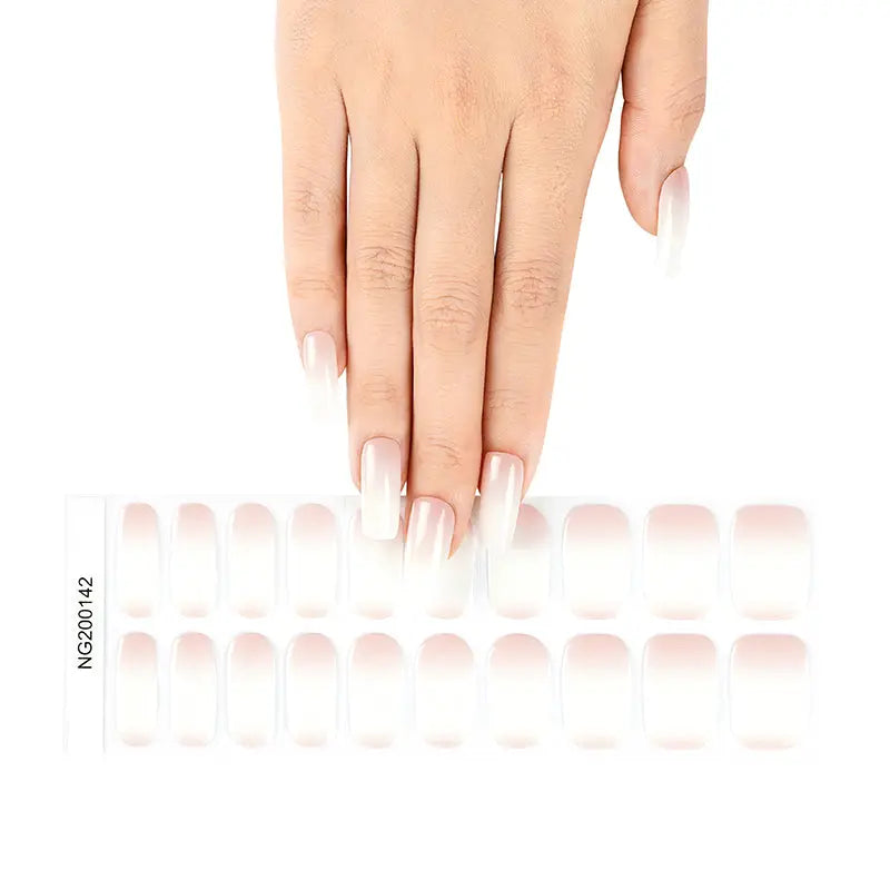 Gel With Semi-Cured Pink Ombre Art — Semi-Cured Gel Nail Wraps