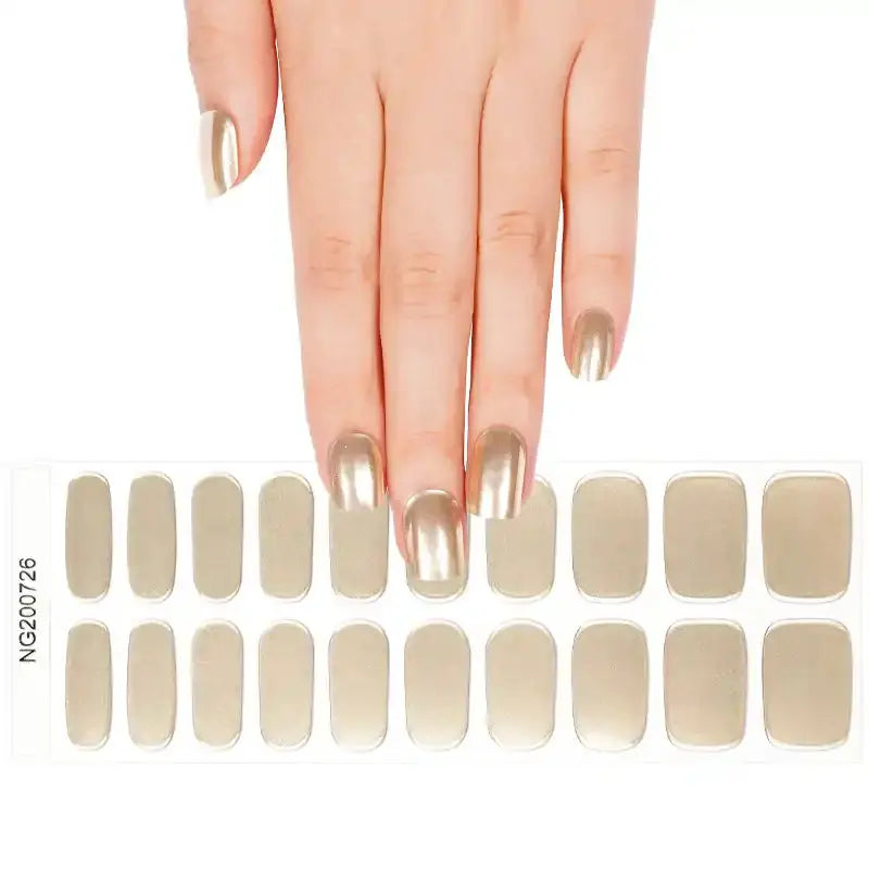 Golden Mirror — Semi-Cured Gel Nail Wraps