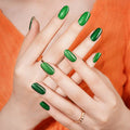 Green Cat-eye Glitter — Semi-Cured Gel Nail Wraps