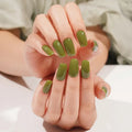 Green Solid Gel Stickers Strips Suppliers — Semi-Cured Gel Nail Wraps