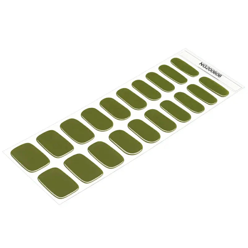 Green Solid Gel Stickers Strips Suppliers — Semi-Cured Gel Nail Wraps