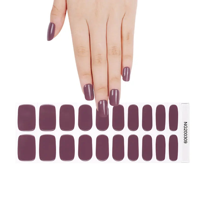 Bulk Purchase Wine Red Gel Nail Stickers For Enterprises — Semi-Cured Gel Nail Wraps