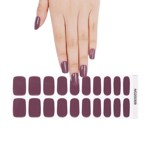 Bulk Purchase Wine Red Gel Nail Stickers For Enterprises — Semi-Cured Gel Nail Wraps