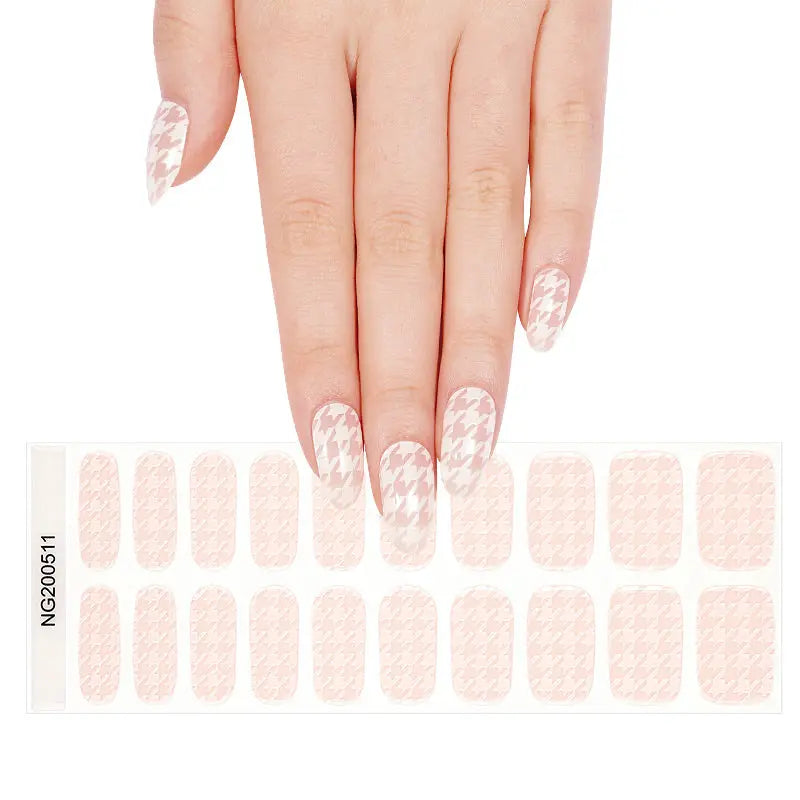 Houndstooth Pattern Gel — Semi-Cured Gel Nail Wraps