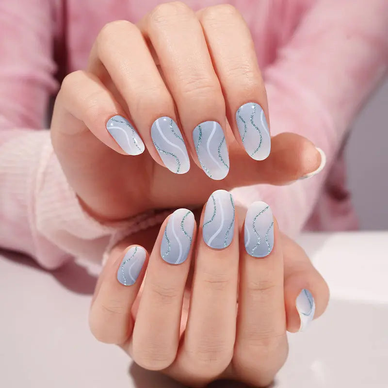 Hot Selling Stickers Gel With The Uv Lamp — Semi-Cured Gel Nail Wraps