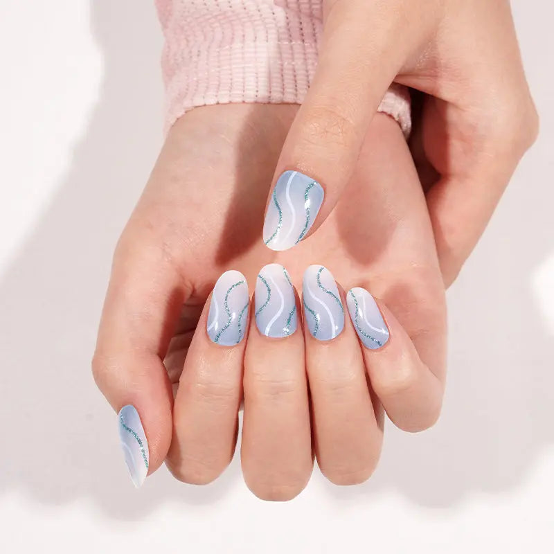Hot Selling Stickers Gel With The Uv Lamp — Semi-Cured Gel Nail Wraps