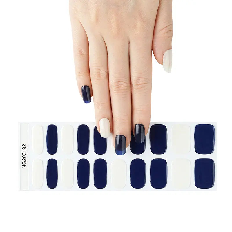 Korean Stickers Gel Wholesaleblue And White — Semi-Cured Gel Nail Wraps