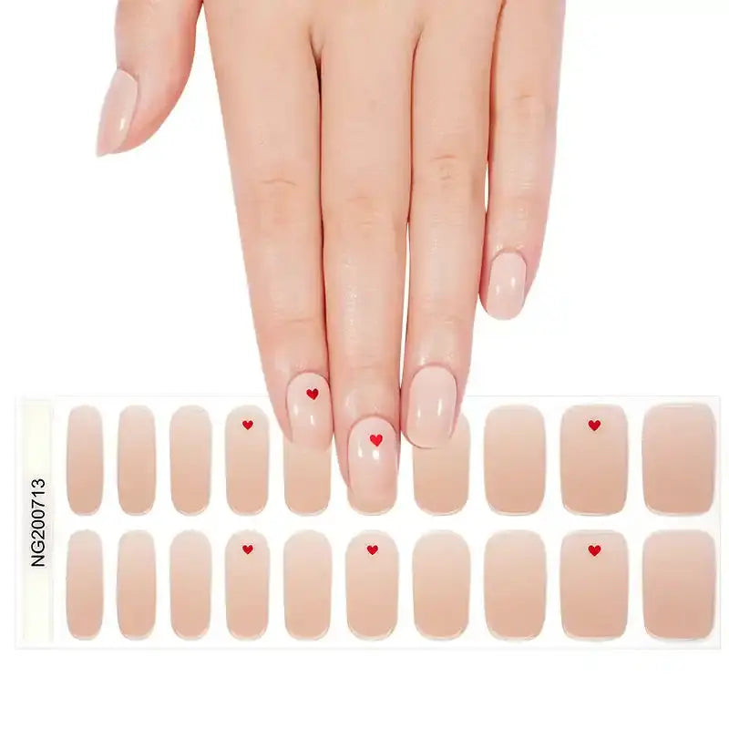 Minimalist Red Heart — Semi-Cured Gel Nail Wraps