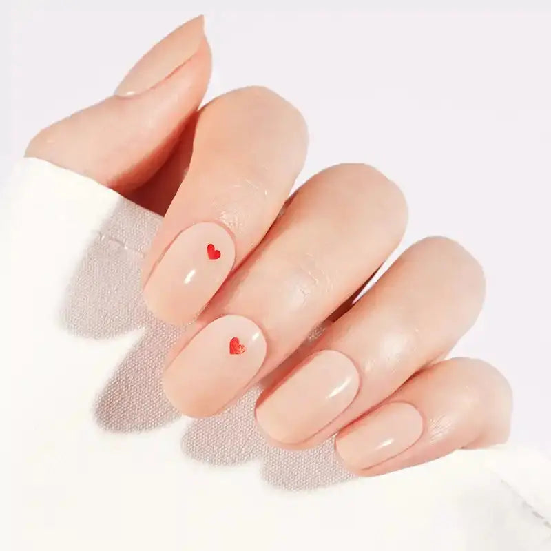 Minimalist Red Heart — Semi-Cured Gel Nail Wraps