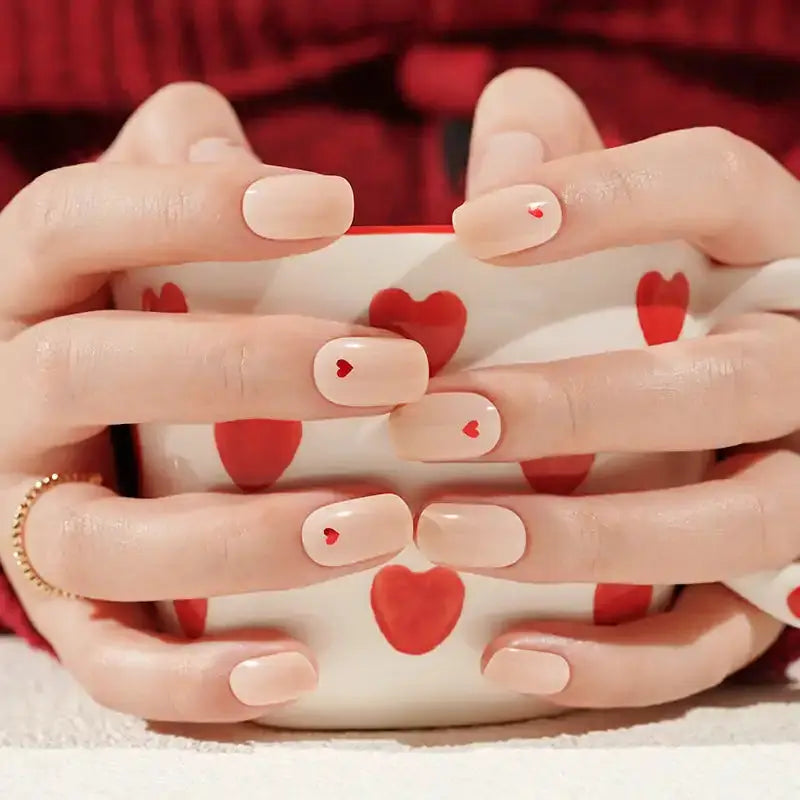 Minimalist Red Heart — Semi-Cured Gel Nail Wraps