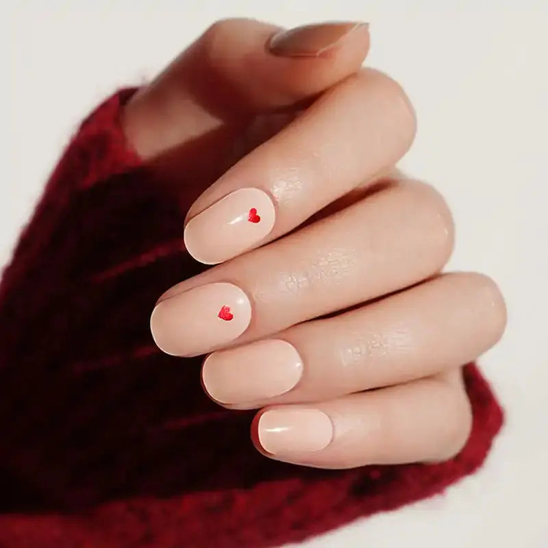 Minimalist Red Heart — Semi-Cured Gel Nail Wraps