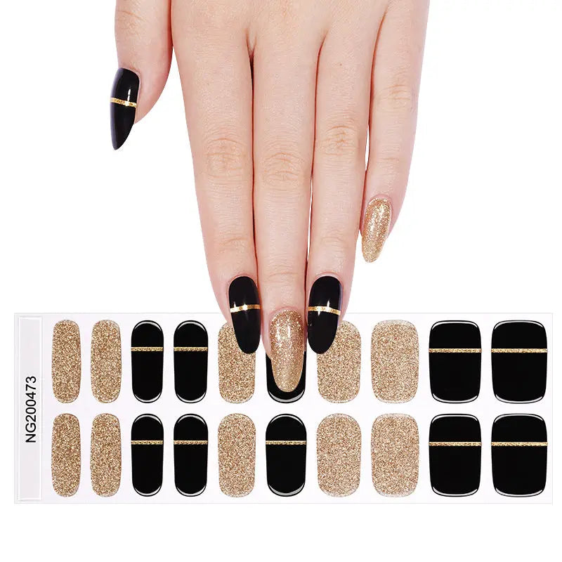 Art Sticker Glitter Strips — Semi-Cured Gel Nail Wraps