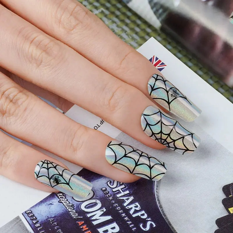 Hollogram Spiderweb — Semi-Cured Gel Nail Wraps