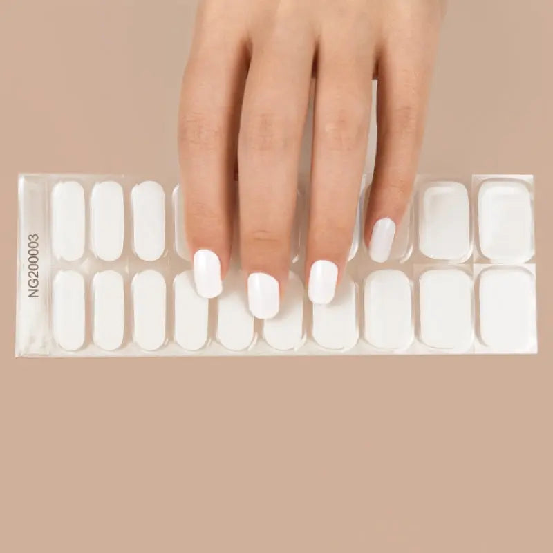 Solid Pure White — Semi-Cured Gel Nail Wraps