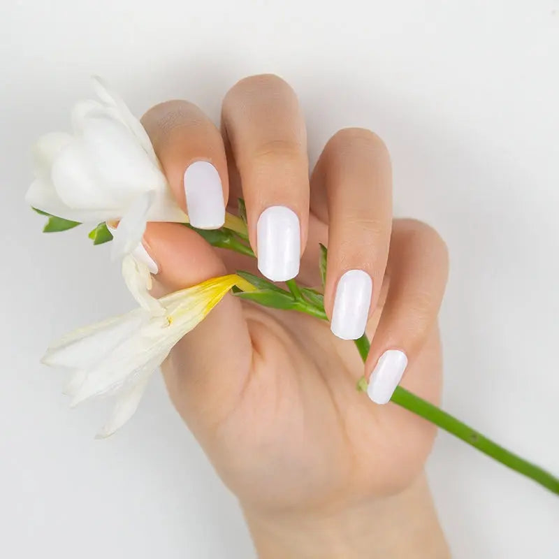 Solid Pure White — Semi-Cured Gel Nail Wraps