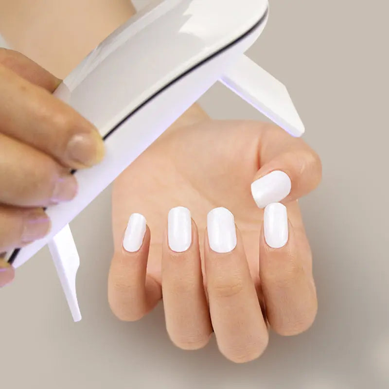 Solid Pure White — Semi-Cured Gel Nail Wraps