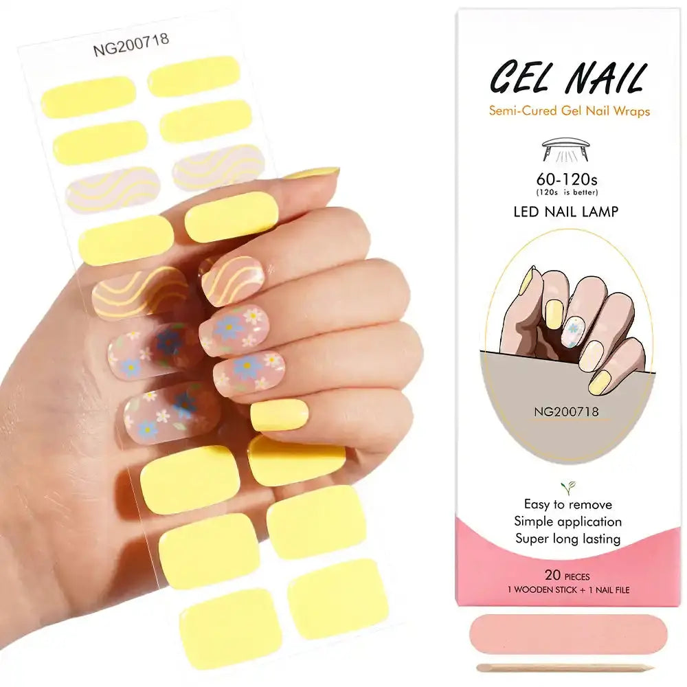 Yellow — Semi-Cured Gel Nail Wraps