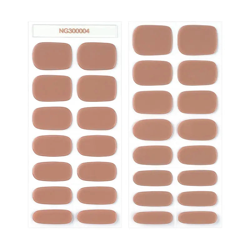 Glossy Brown Nail Wraps _ Nail Sticker Manufacturer — Semi-Cured Gel Nail Wraps