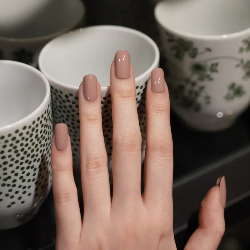 Glossy Brown Nail Wraps _ Nail Sticker Manufacturer — Semi-Cured Gel Nail Wraps