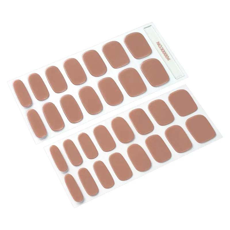 Glossy Brown Nail Wraps _ Nail Sticker Manufacturer — Semi-Cured Gel Nail Wraps