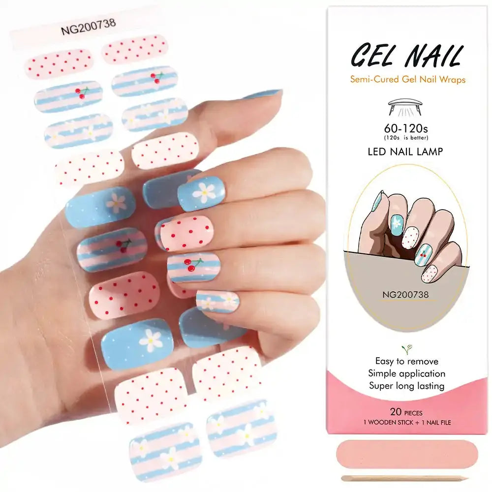Polka Dot Cherry — Semi-Cured Gel Nail Wraps