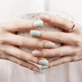 Trips Green Cutom Gel Stickers Beige — Semi-Cured Gel Nail Wraps