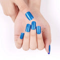 Semitransparent Laser Glitter Blue Color Uv Led Gel Polish Art — Semi-Cured Gel Nail Wraps