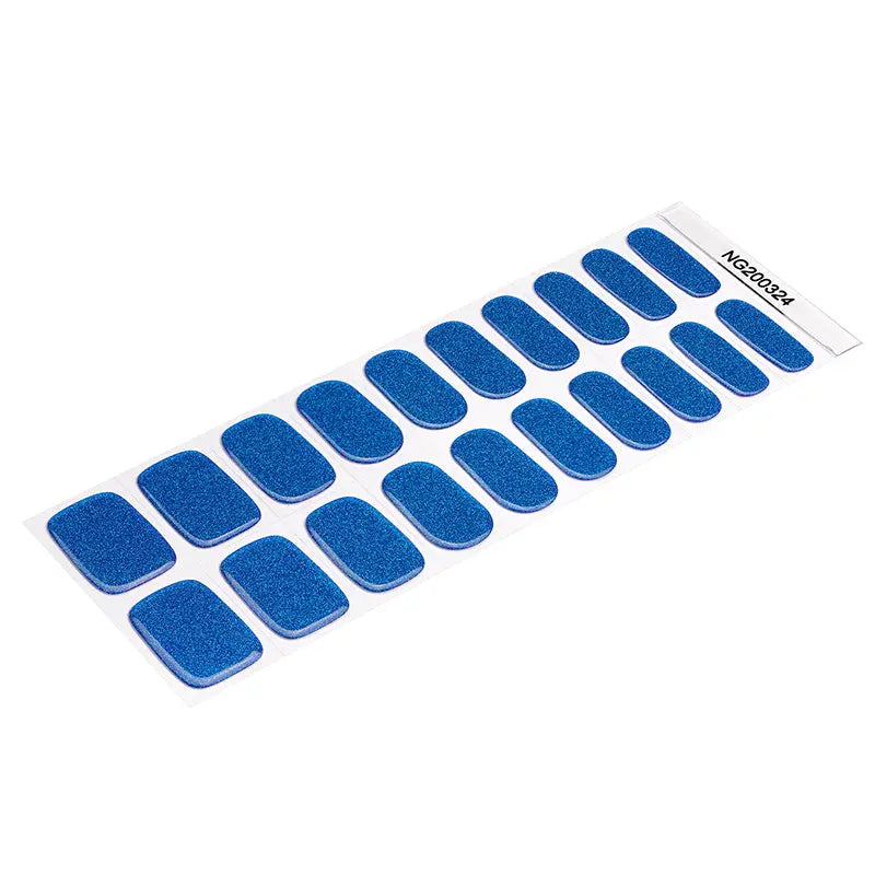 Semitransparent Laser Glitter Blue Color Uv Led Gel Polish Art — Semi-Cured Gel Nail Wraps