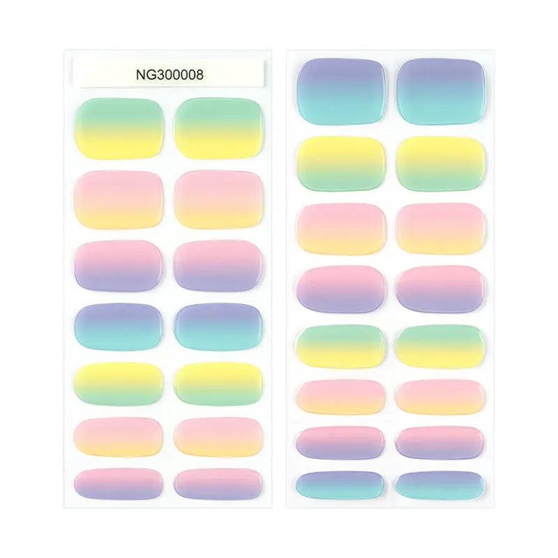Rainbow Ombre Gel — Semi-Cured Gel Nail Wraps