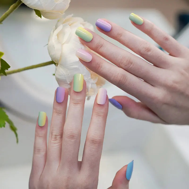 Rainbow Ombre Gel — Semi-Cured Gel Nail Wraps