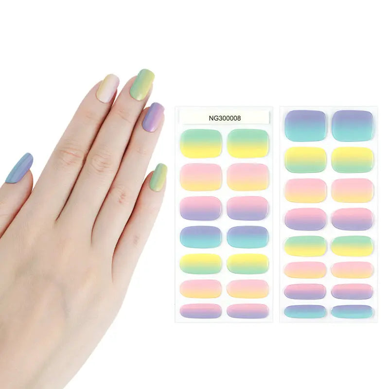 Rainbow Ombre Gel — Semi-Cured Gel Nail Wraps