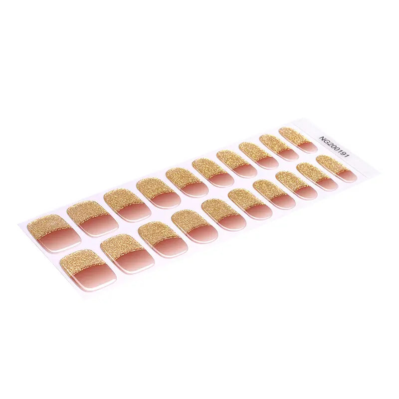 Extension Sticker Sparkly French — Semi-Cured Gel Nail Wraps